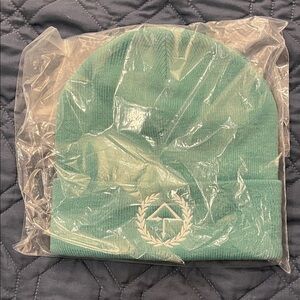 Of The Trees teal Beanie with Embroidered Logo
